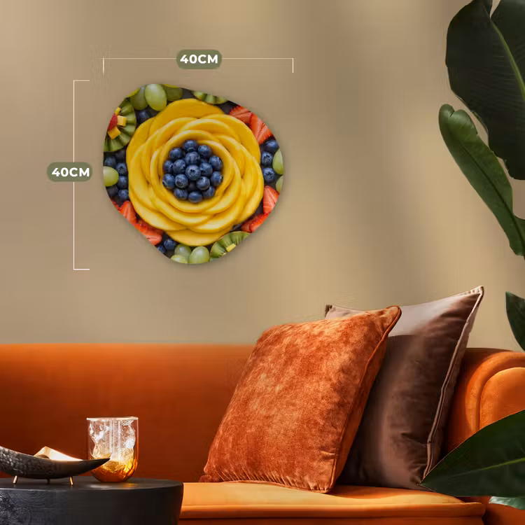 Fruit - Arrangement - Gezond - Kleurrijk - Eten Wandcirkel Organisch Forex 3mm klein -sfeer3