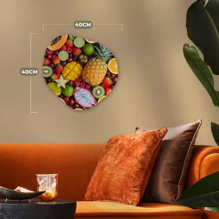 Fruit - Assortiment - Vers - Gezond - Kleurrijk Wandcirkel Organisch Forex 3mm klein -sfeer3