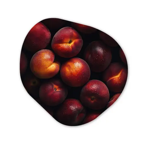 Fruit - Close up - Nectarines Wandcirkel Organisch Forex 3mm klein -3d