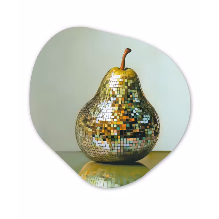 Fruit - Disco - Art - Glitter Wandcirkel Organisch Forex 3mm klein -3d