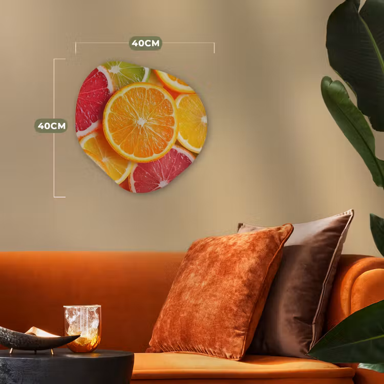 Fruit - Kleurrijk - Close up Wandcirkel Organisch Forex 3mm klein -sfeer3