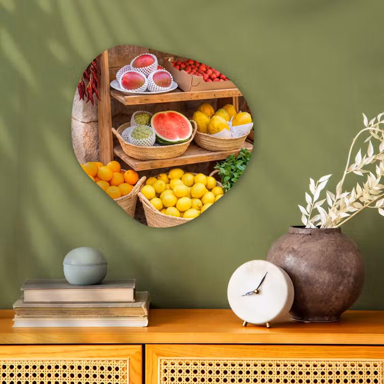 Organisch schilderij forex - Fruit - Markt - Vers - Fruit - Markt - Vers Wandcirkel Organisch Forex 3mm klein