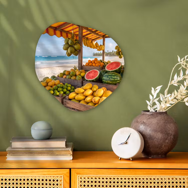 Organisch schilderij forex - Fruit - Strand - Tropisch - Fruit - Strand - Tropisch Wandcirkel Organisch Forex 3mm klein
