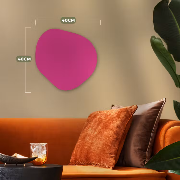 Fuchsia - Neon - Kleuren Wandcirkel Organisch Forex 3mm klein 629 -sfeer3