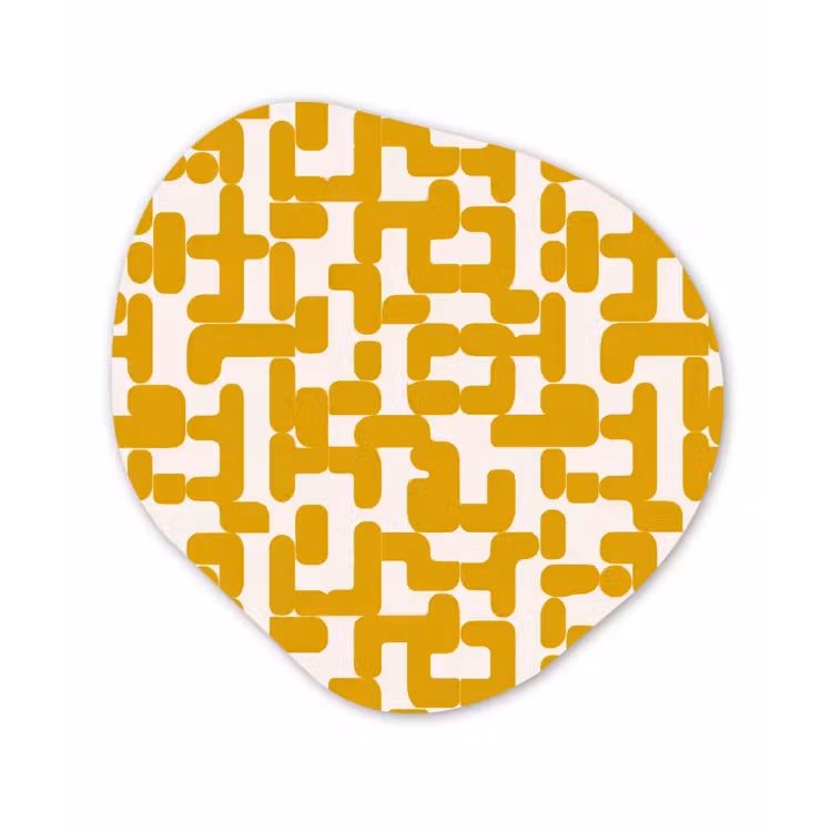 Geel - Beige - Patroon Wandcirkel Organisch Forex 3mm klein 629 -3d