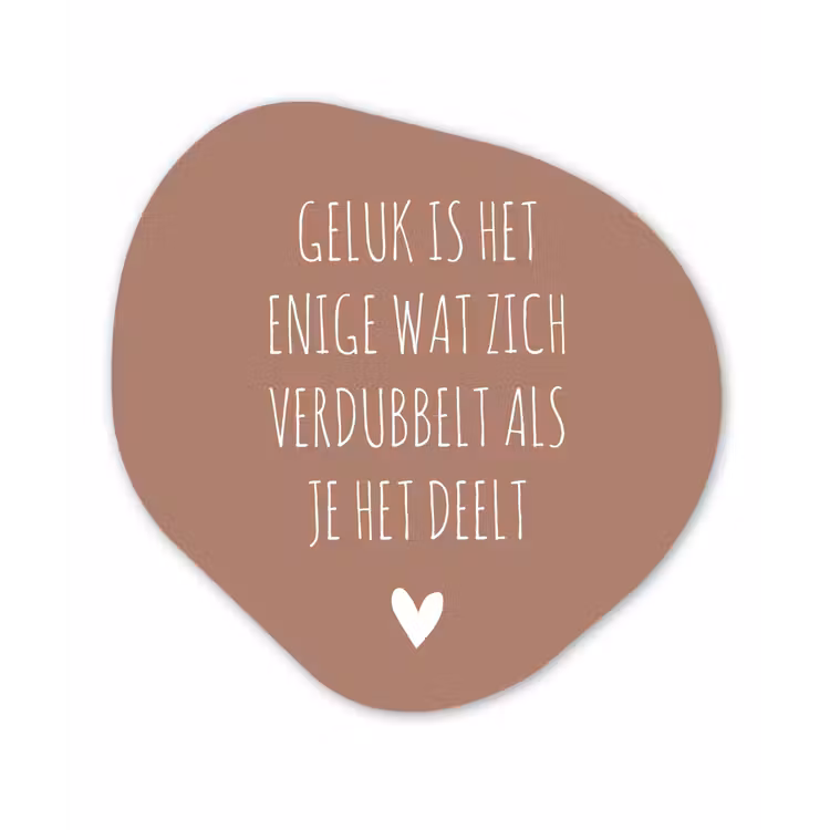 Geluk is het enige wat zich verdubbelt - Quotes - Spreuken Wandcirkel Organisch Forex 3mm klein -3d