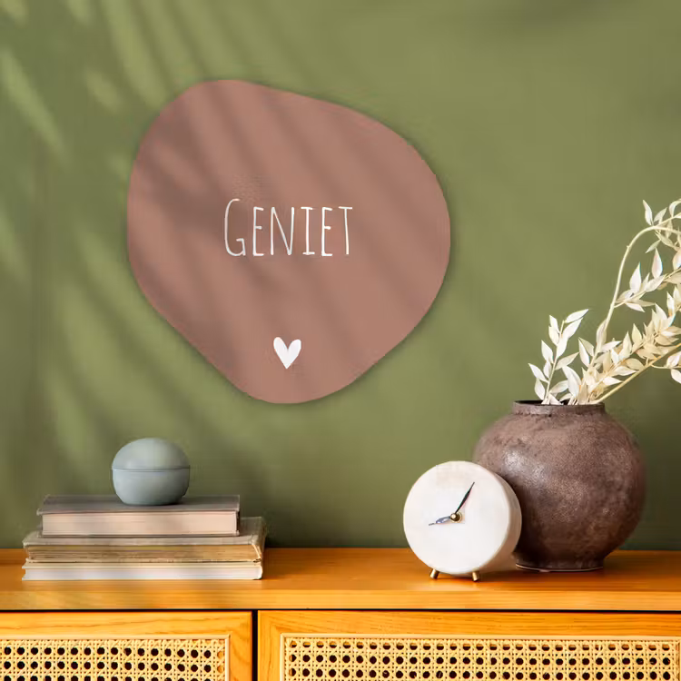 Geniet - Spreuken -Quotes Wandcirkel Organisch Forex 3mm klein -sfeer2