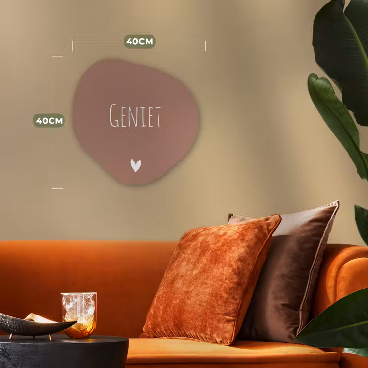 Geniet - Spreuken -Quotes Wandcirkel Organisch Forex 3mm klein -sfeer3
