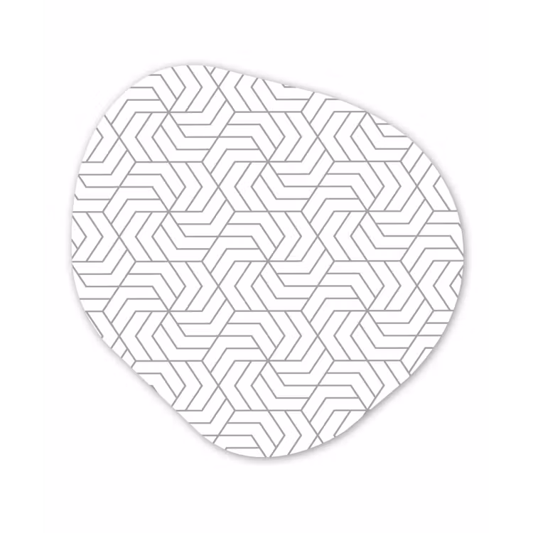 Geometrie - Lijn - Zwart - Wit - Patroon Wandcirkel Organisch Forex 3mm klein 629 -3d