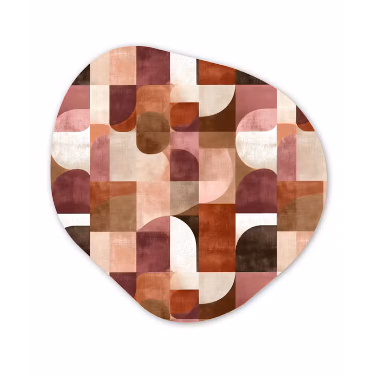 Geometrie - Modern - Retro Wandcirkel Organisch Forex 3mm klein 629 -3d