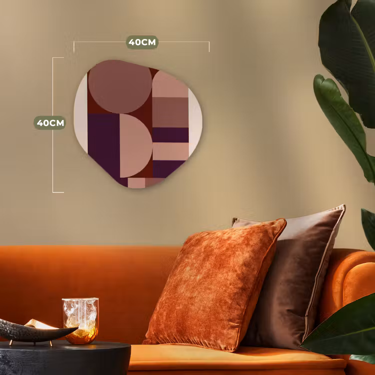 Geometrisch - Cirkels - Rood Wandcirkel Organisch Forex 3mm klein -sfeer3