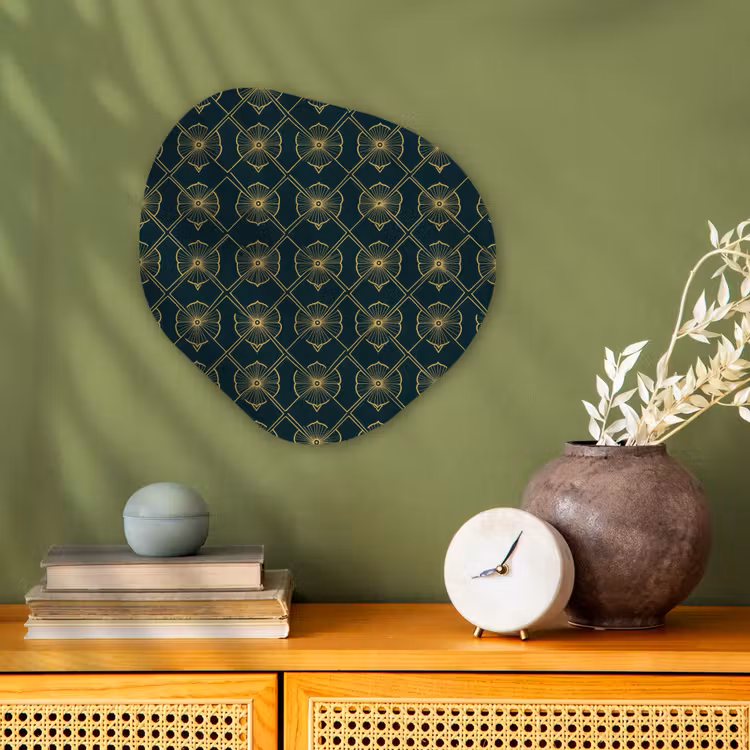 Geometrisch - Elegant - Groen Wandcirkel Organisch Forex 3mm klein 629 -sfeer2