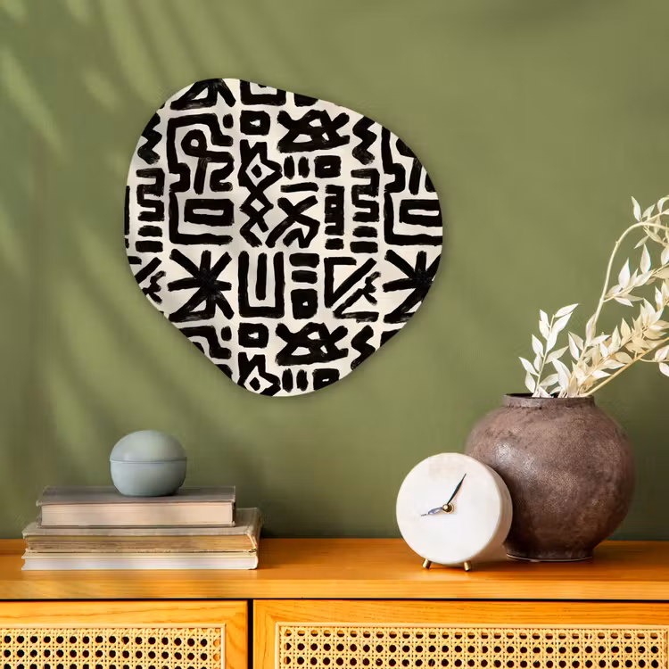 Geometrisch - Figuren - Zwart Wandcirkel Organisch Forex 3mm klein 629 -sfeer2
