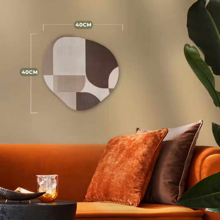 Geometrisch - Geweven structuur - Modern Wandcirkel Organisch Forex 3mm klein -sfeer3