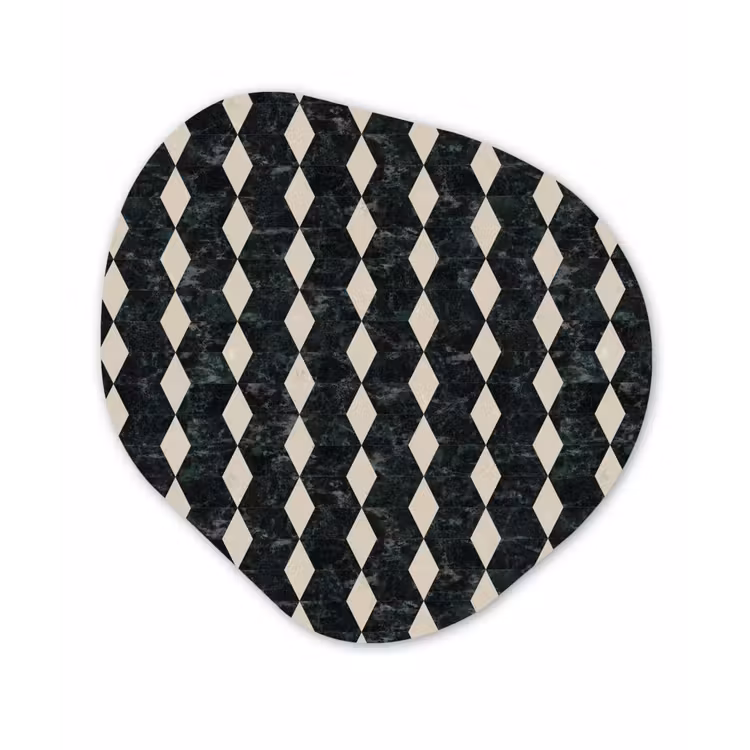 Geometrisch - Patroon - Marmer - Groen Wandcirkel Organisch Forex 3mm klein 629 -3d