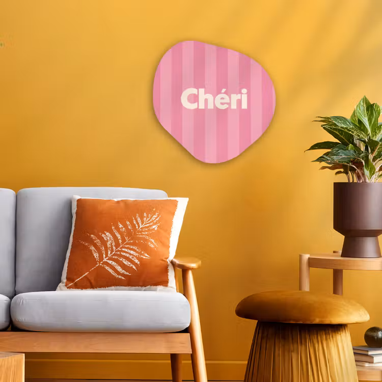Gestreept - Roze - Chéri Wandcirkel Organisch Forex 3mm klein -sfeer4
