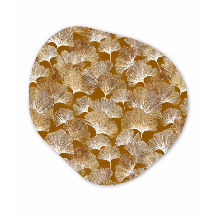 Ginkgo - Bladeren - Goud Wandcirkel Organisch Forex 3mm klein 629 -3d