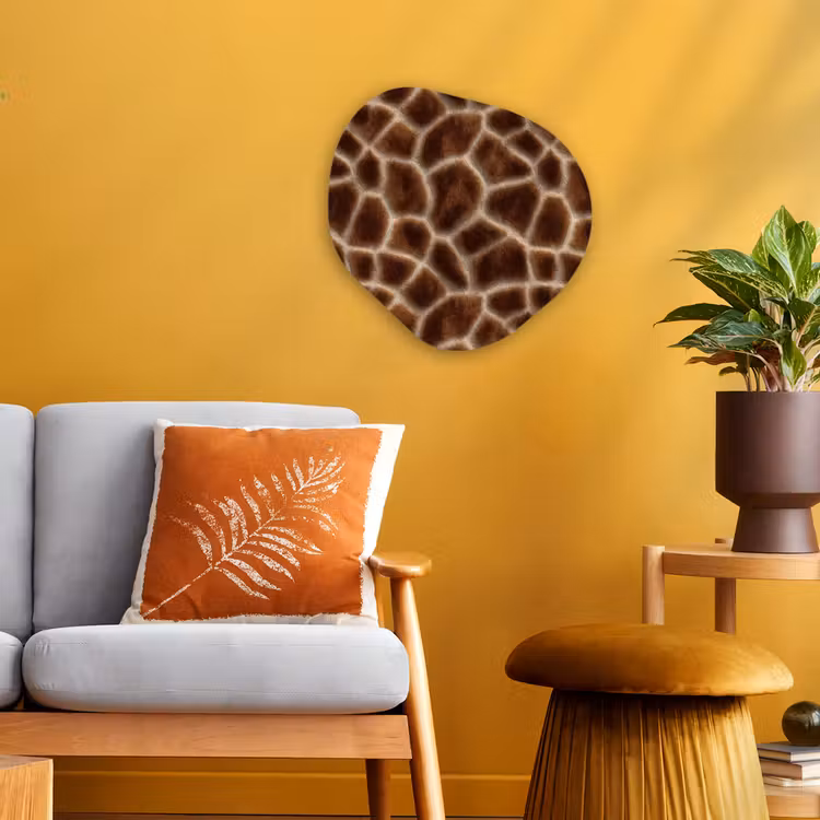 Giraf - Bruin - Vacht Wandcirkel Organisch Forex 3mm klein 629 -sfeer4