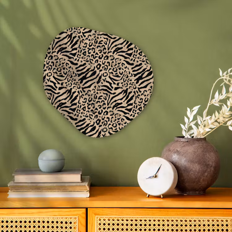 Giraf - Zebra - Motief - Bruin Wandcirkel Organisch Forex 3mm klein 629 -sfeer2
