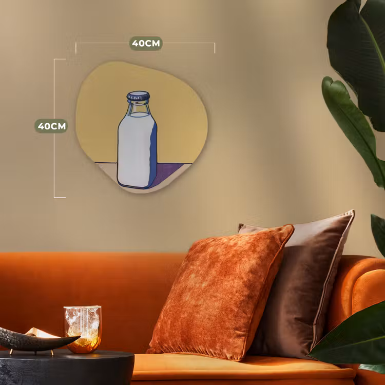 Glazen - Fles - Illustratie - Melk Wandcirkel Organisch Forex 3mm klein -sfeer3