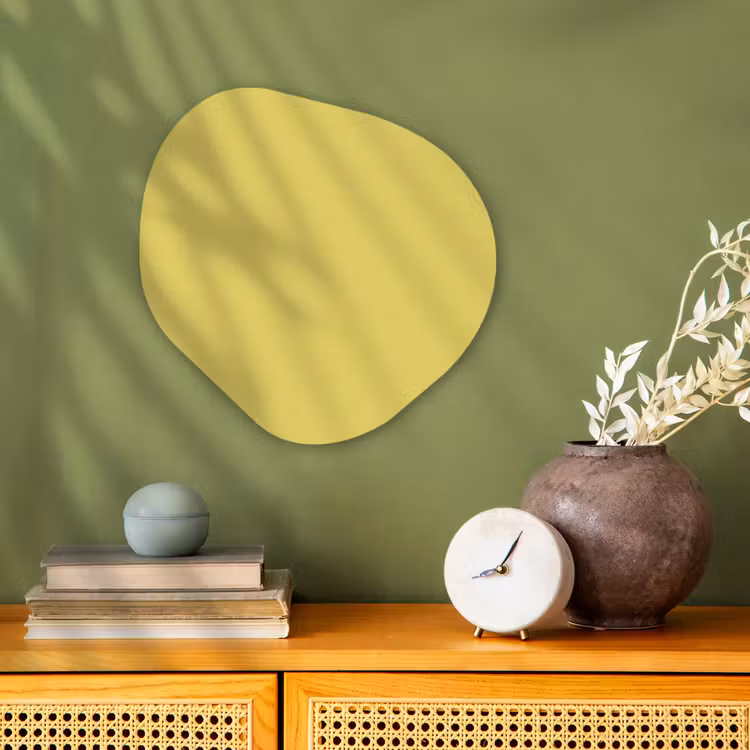 Golden - Ochre - Geel Wandcirkel Organisch Forex 3mm klein 629 -sfeer2