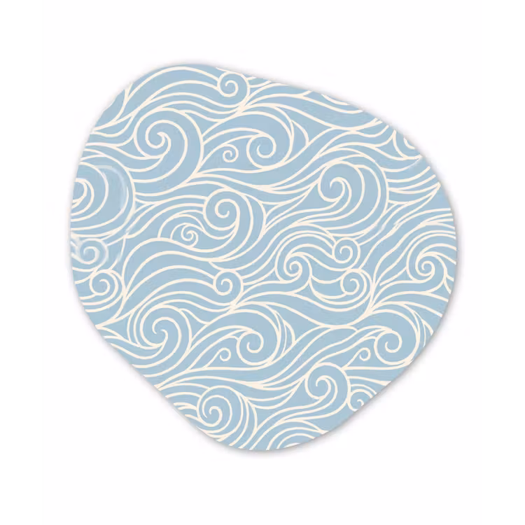 Golf - Abstract - Natuur - Modern - Blauw Wandcirkel Organisch Forex 3mm klein -3d