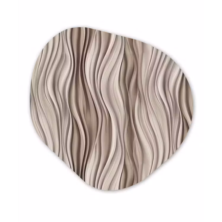 Golven - 3D - Crème Wandcirkel Organisch Forex 3mm klein 629 -3d