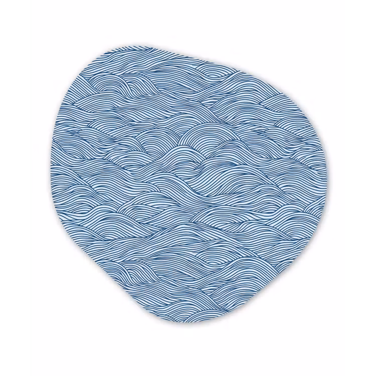 Golven - Ritmisch - Blauw Wandcirkel Organisch Forex 3mm klein 629 -3d