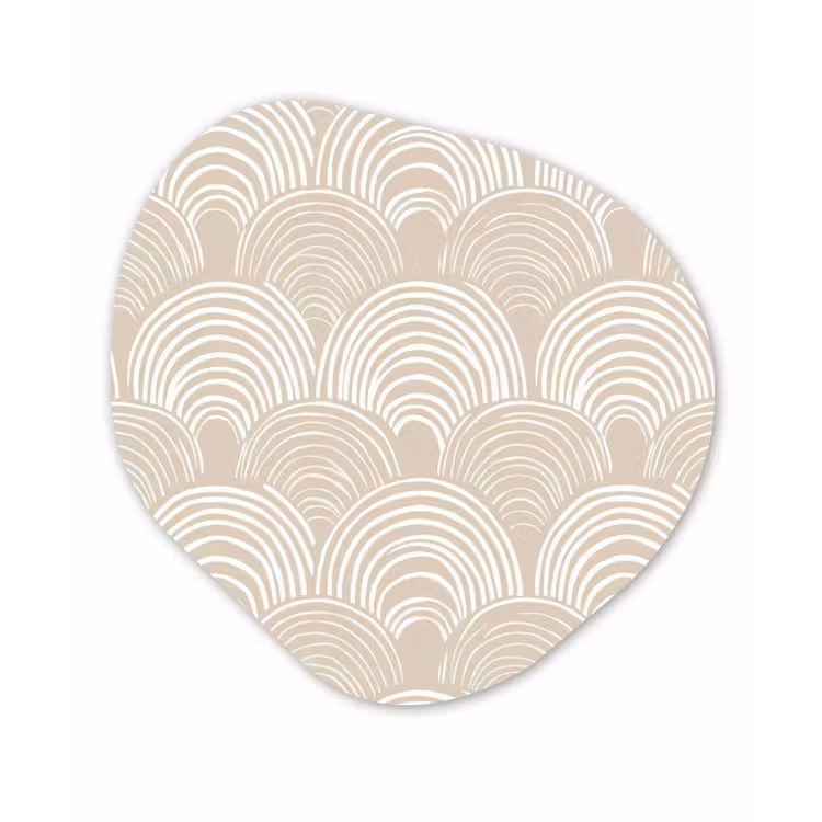 Golven - Structuur - Beige Wandcirkel Organisch Forex 3mm klein 629 -3d