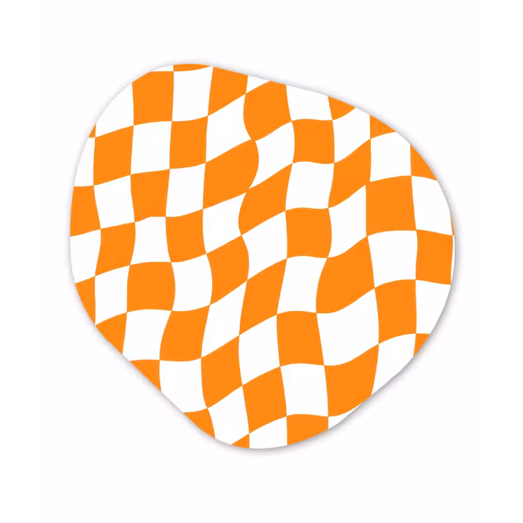 Golvend - Patroon - Oranje Wandcirkel Organisch Forex 3mm klein 629 -3d