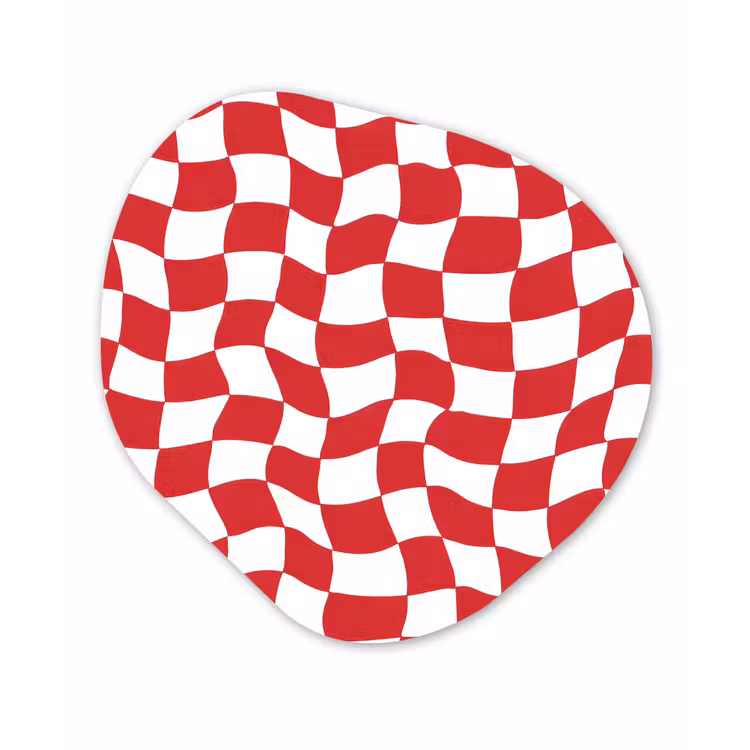 Golvend - Patroon - Rood Wandcirkel Organisch Forex 3mm klein 629 -3d