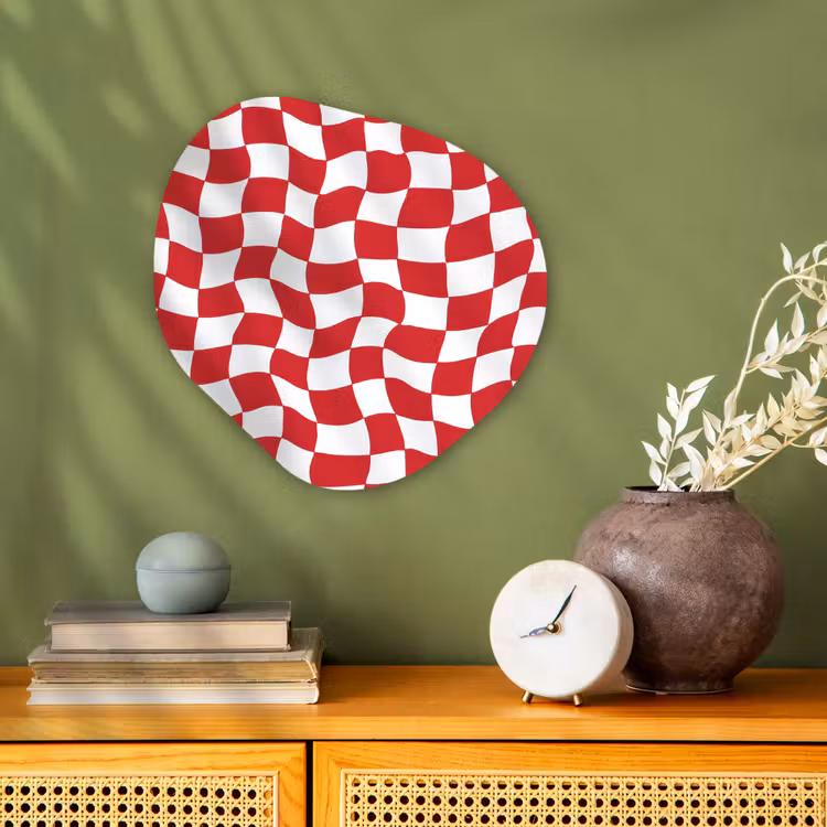 Golvend - Patroon - Rood Wandcirkel Organisch Forex 3mm klein 629 -sfeer2