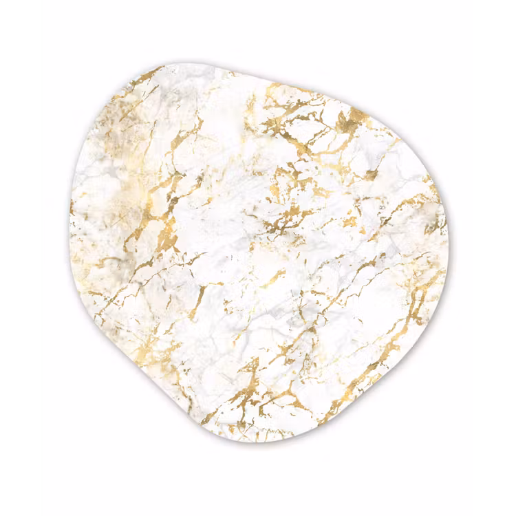 Goudspatten - Wit - Marmer Wandcirkel Organisch Forex 3mm klein 629 -3d