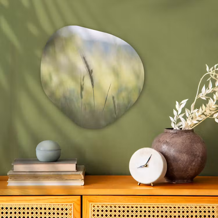 Graan - Aar - Natuur - Groen - Detail Wandcirkel Organisch Forex 3mm klein -sfeer2