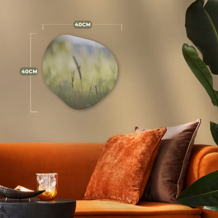 Graan - Aar - Natuur - Groen - Detail Wandcirkel Organisch Forex 3mm klein -sfeer3