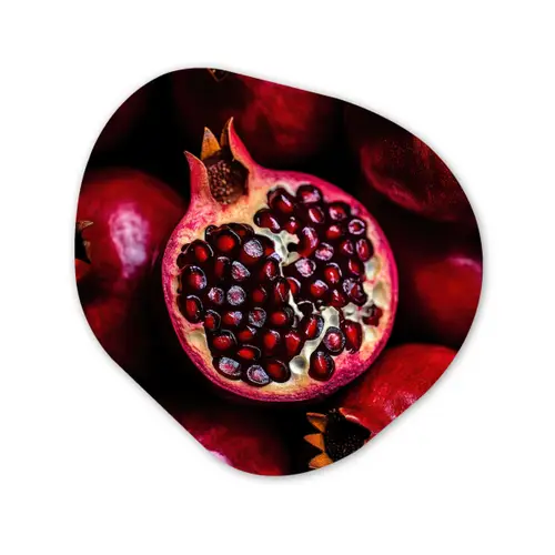 Granaatappel - Rood - Fruit Wandcirkel Organisch Forex 3mm klein -3d