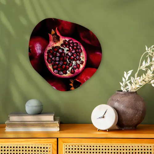 Granaatappel - Rood - Fruit Wandcirkel Organisch Forex 3mm klein -sfeer2