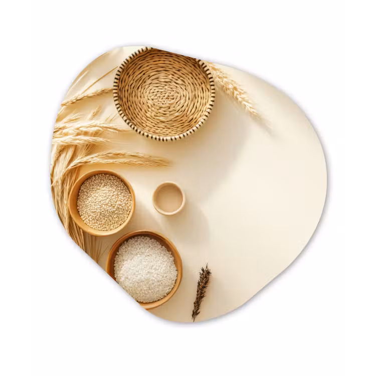 Granen - Hout - Kom - Beige Wandcirkel Organisch Forex 3mm klein -3d