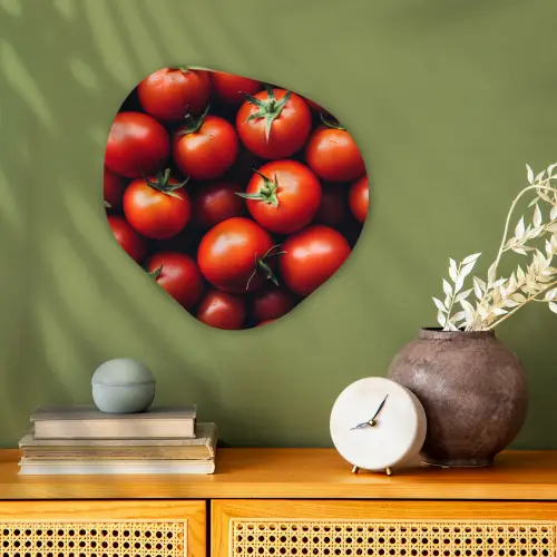 Groente - Rood - Tomaten Wandcirkel Organisch Forex 3mm klein -sfeer2