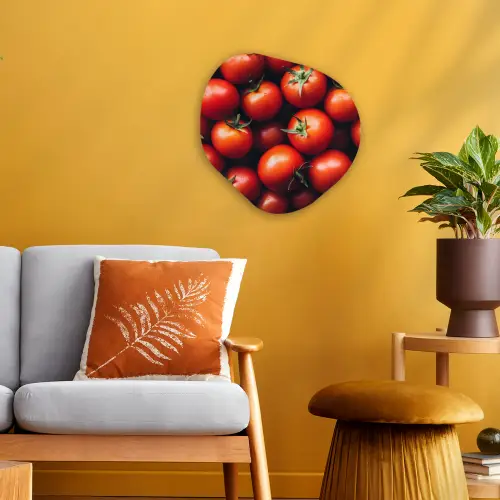 Groente - Rood - Tomaten Wandcirkel Organisch Forex 3mm klein -sfeer4