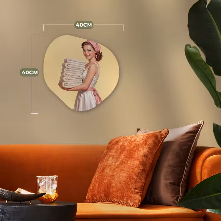 Handdoeken - Vrouw - Jurk - Roze Wandcirkel Organisch Forex 3mm klein -sfeer3