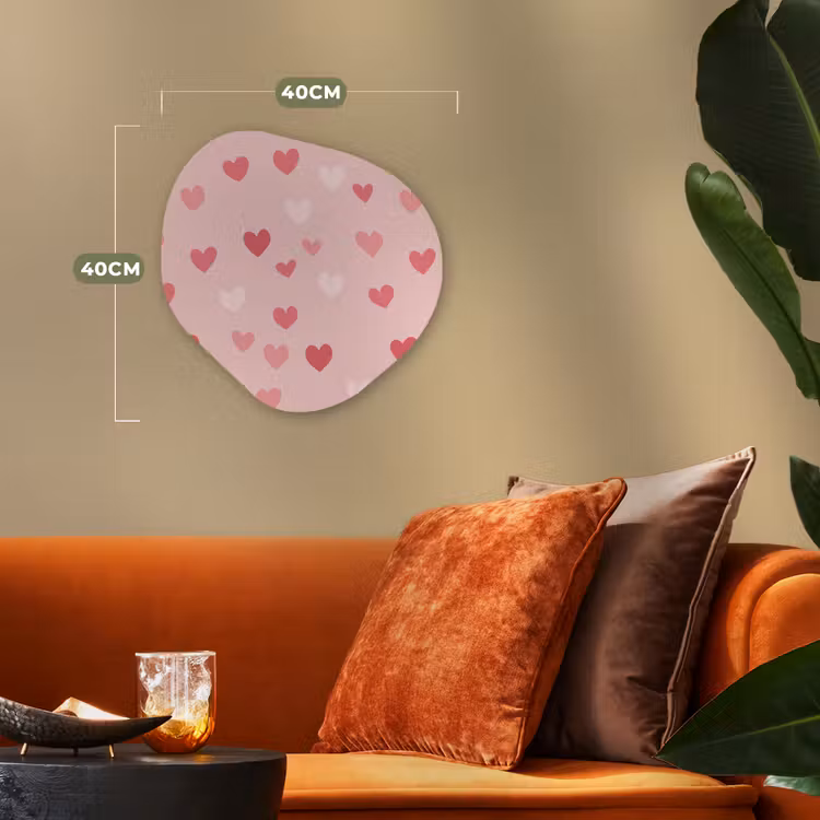 Hartjes - Patroon - Roze - Eenvoudig Wandcirkel Organisch Forex 3mm klein -sfeer3