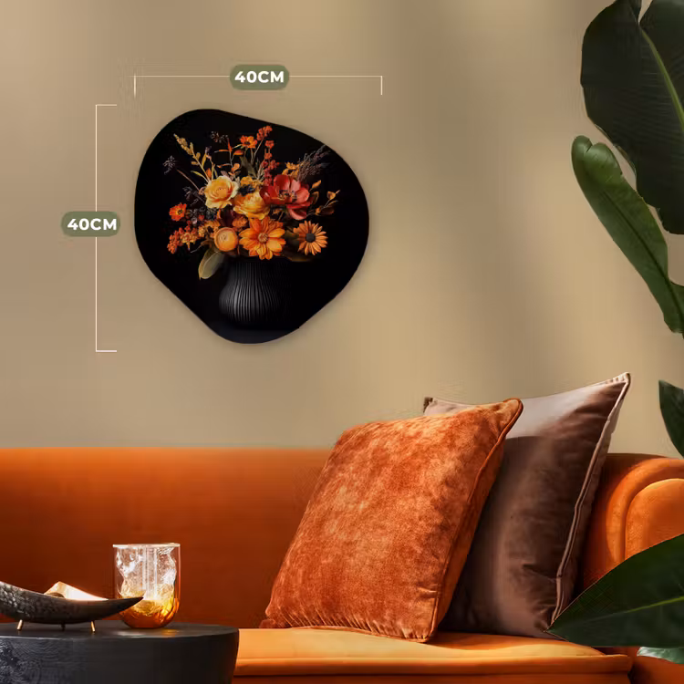 Herfst - Boeket - Oranje Wandcirkel Organisch Forex 3mm klein -sfeer3
