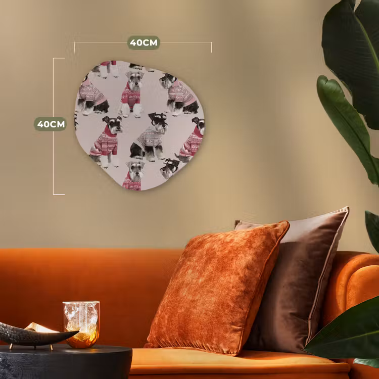 Honden - Truien - Rood Wandcirkel Organisch Forex 3mm klein 629 -sfeer3