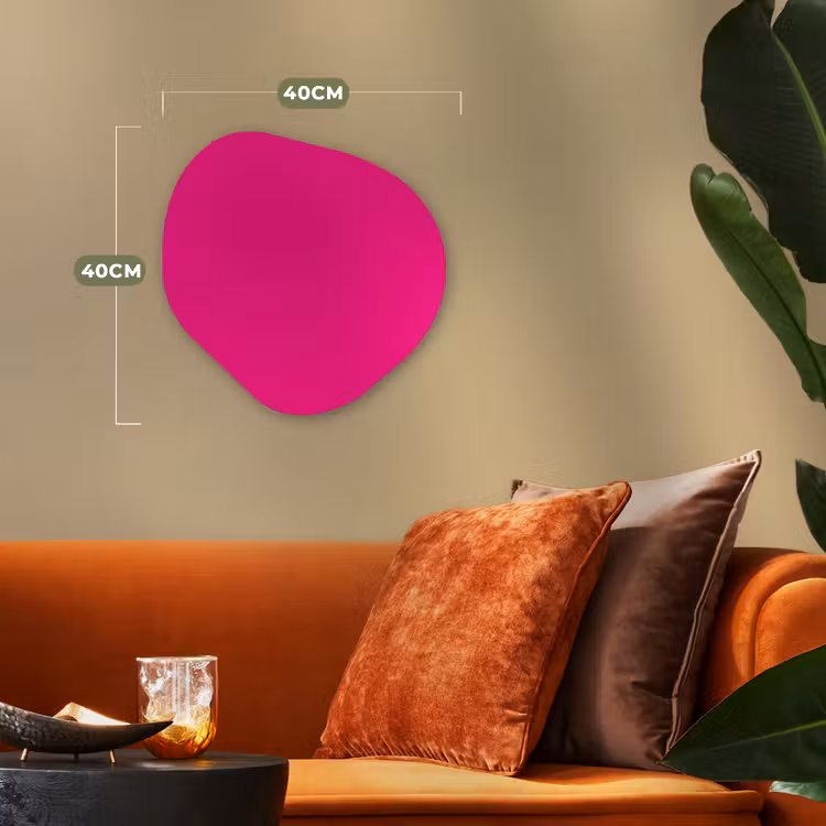 Hot - Fuchsia - Roze Wandcirkel Organisch Forex 3mm klein 629 -sfeer3