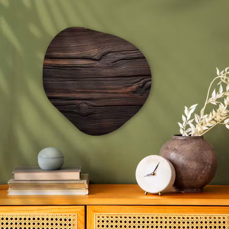 Hout - Grillige nerven Wandcirkel Organisch Forex 3mm klein -sfeer2