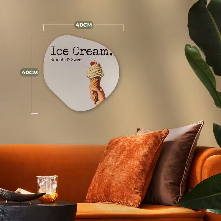 Ice cream - Softijs - Kleurrijk - Kers Wandcirkel Organisch Forex 3mm klein -sfeer3