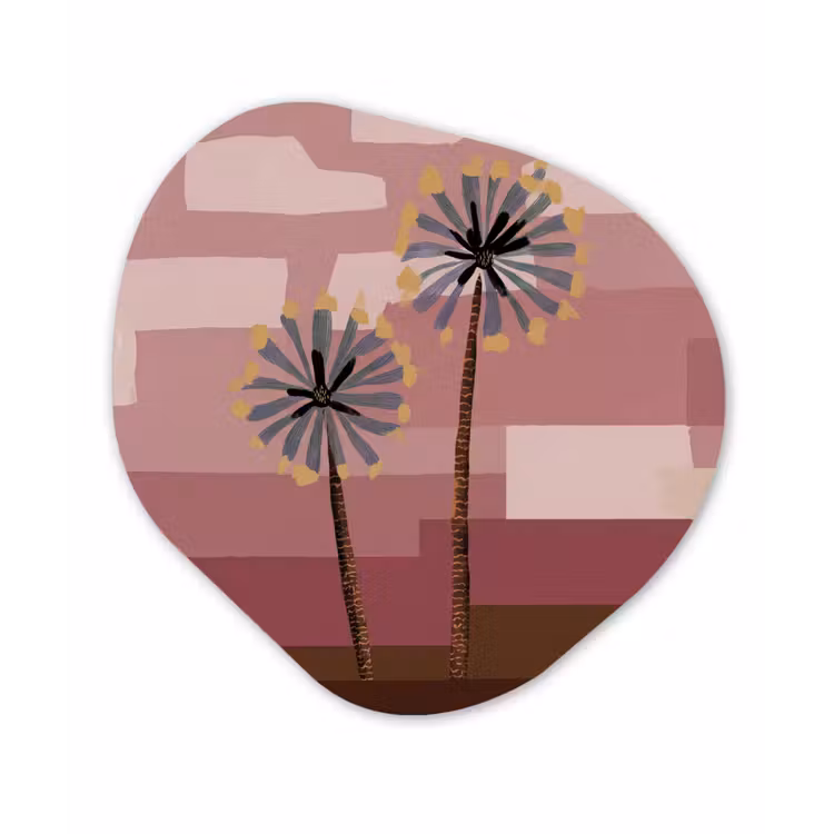 Illustratie - Bloemen - Vlakken - Abstract Wandcirkel Organisch Forex 3mm klein -3d