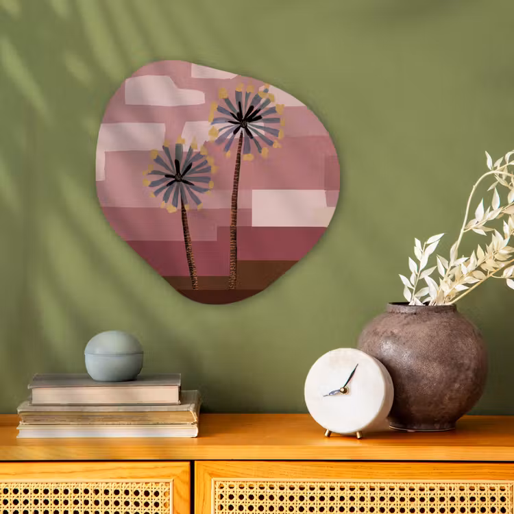 Illustratie - Bloemen - Vlakken - Abstract Wandcirkel Organisch Forex 3mm klein -sfeer2