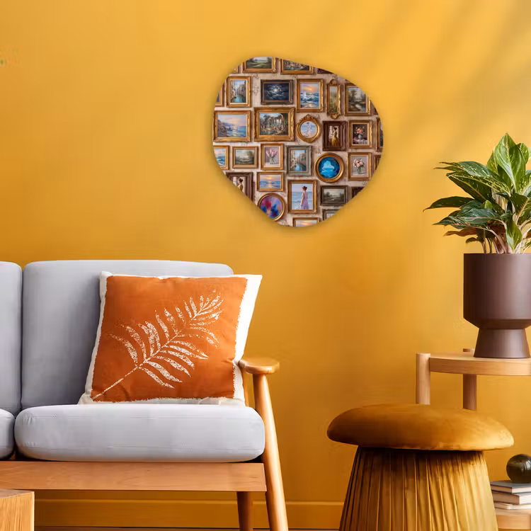 Interieur - Kunst - Collectie - Klassiek - Goud Wandcirkel Organisch Forex 3mm klein -sfeer4